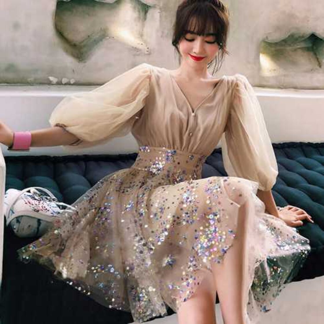 美品✨ランバン M相当 しぶかっ ワンピース チュール バルーン  