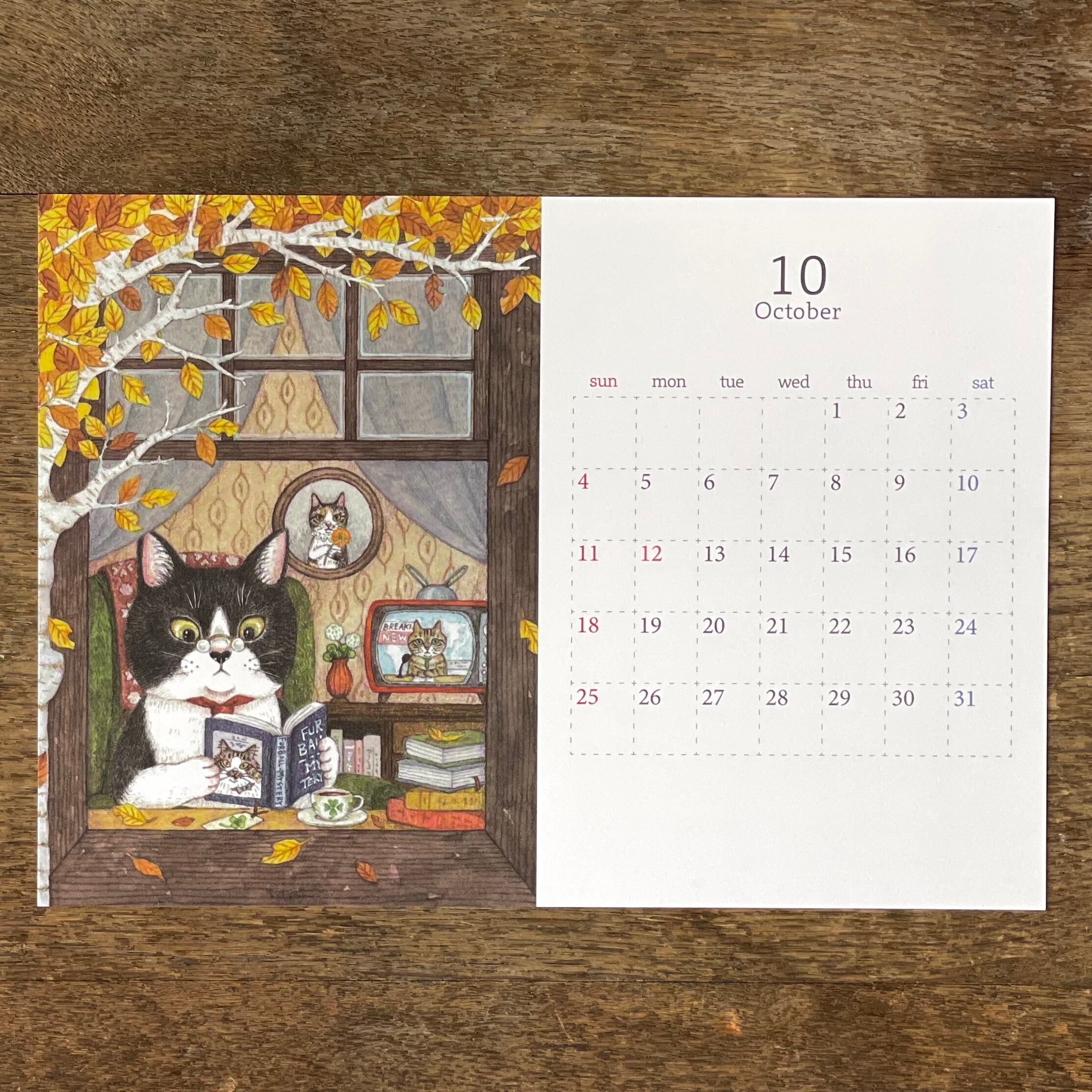 ネコ曜日オリジナルグッズ 】ポストカードにもなっちゃう！カレンダー