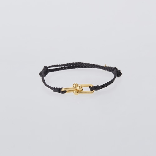 XOLO Jewelry " Homage Link Silk Code Bracelet -Gold- ( Black )"