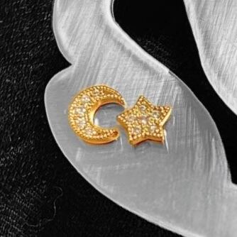 web限定[symbol] moon star stud earrings（single earring