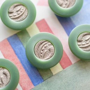 マットシルバーコイン×グリーン 20㎜