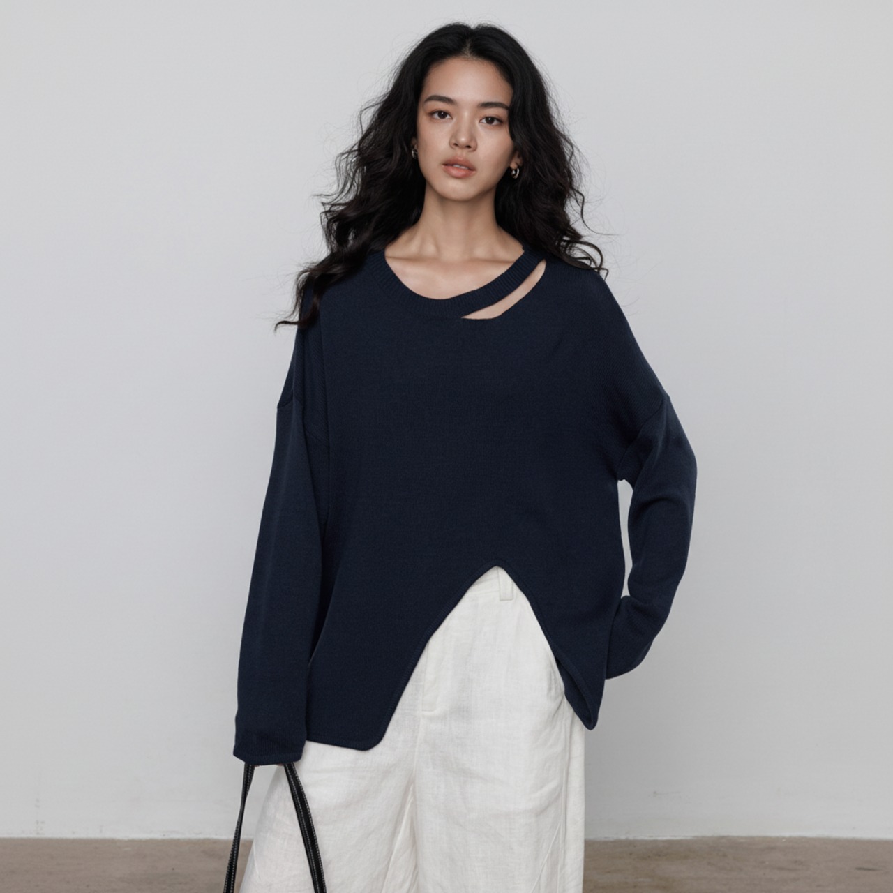 アシンメトリー カットアウト ニット   3colors  26027・画像12