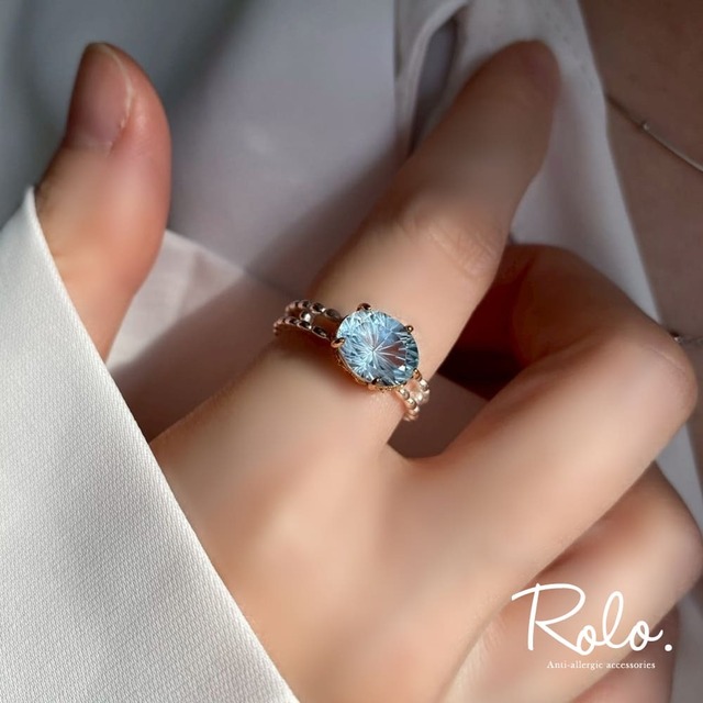 スカイブルートパーズリング シルバー925