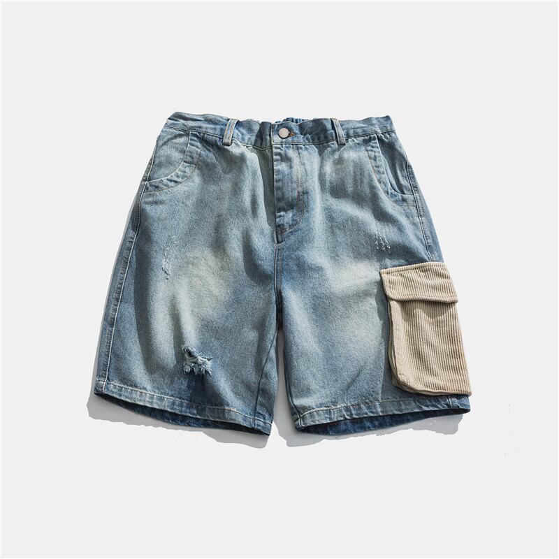 Yidaoヴィンテージサマーメンズショーツカジュアルルーズレトロツーリングマルチポケットメンズ薄デニムパンツ-Alibaba 夏物 ブルマー ビンテージ ポケット多め hip6-161156633041261