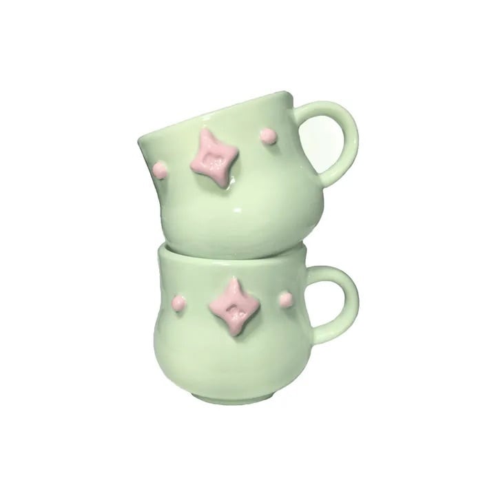 韓国イベント限定コップ Y2K vintage green mug 270ml / ヴィンテージ グリーン マグカップ