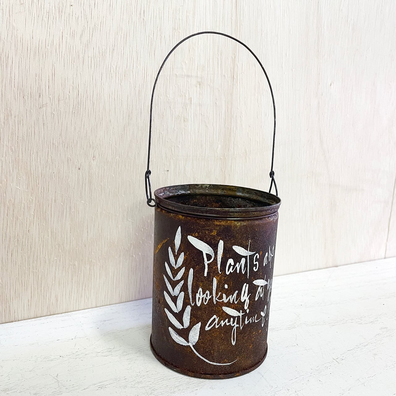 【リメイク缶】サビサビリメ缶プランター　ハンギングタイプ