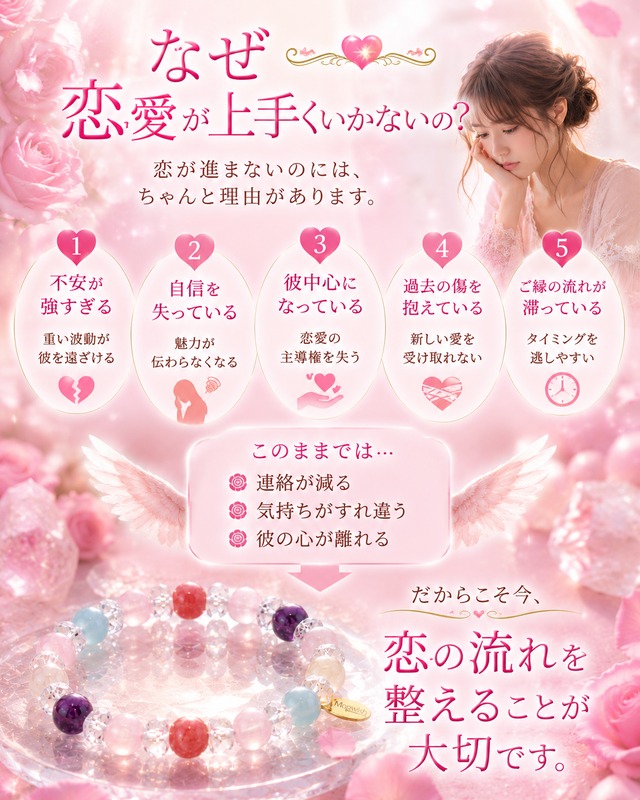 【受注生産・5点限り】恋天使の祈りブレスレット（br2403-01）