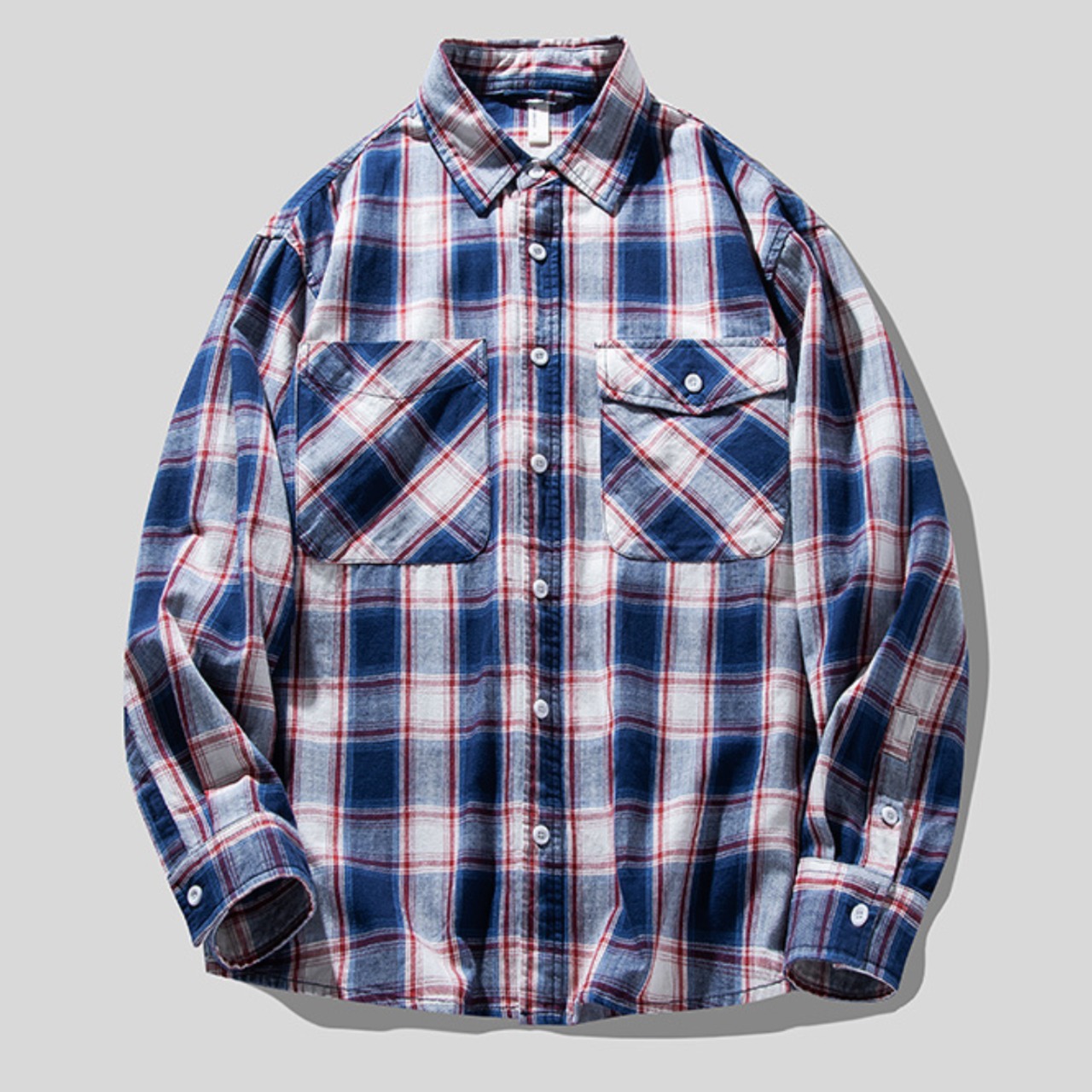 Check pattern flannel fabric shirt 0094 - 4