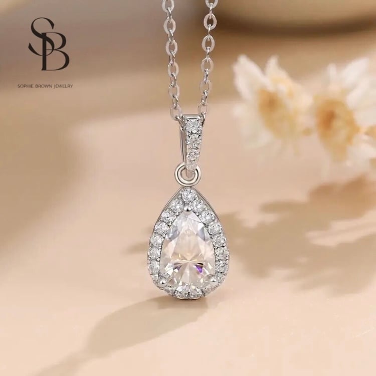 モアサナイト ペアシェイプ 1ct/2ct キラキラ S925 ゴージャス