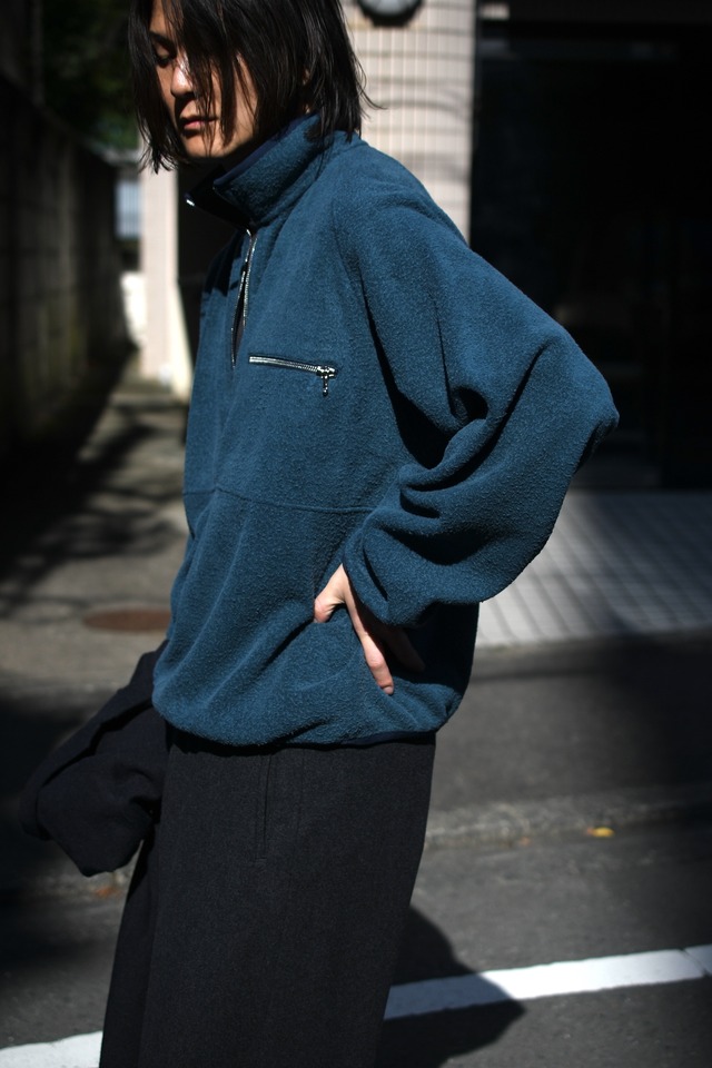 A.PRESSE / Vintage Silk Fleece Harf ZIP Jacket (Blue)