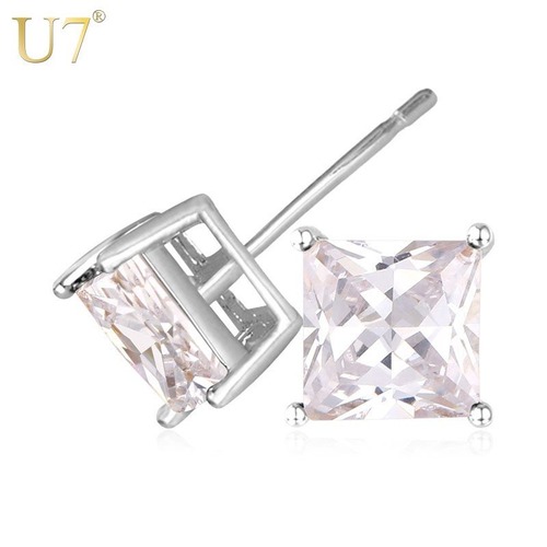 レディース ピアス クリスタル カラー スクエア キュービック ジルコニア スタッド 80002209