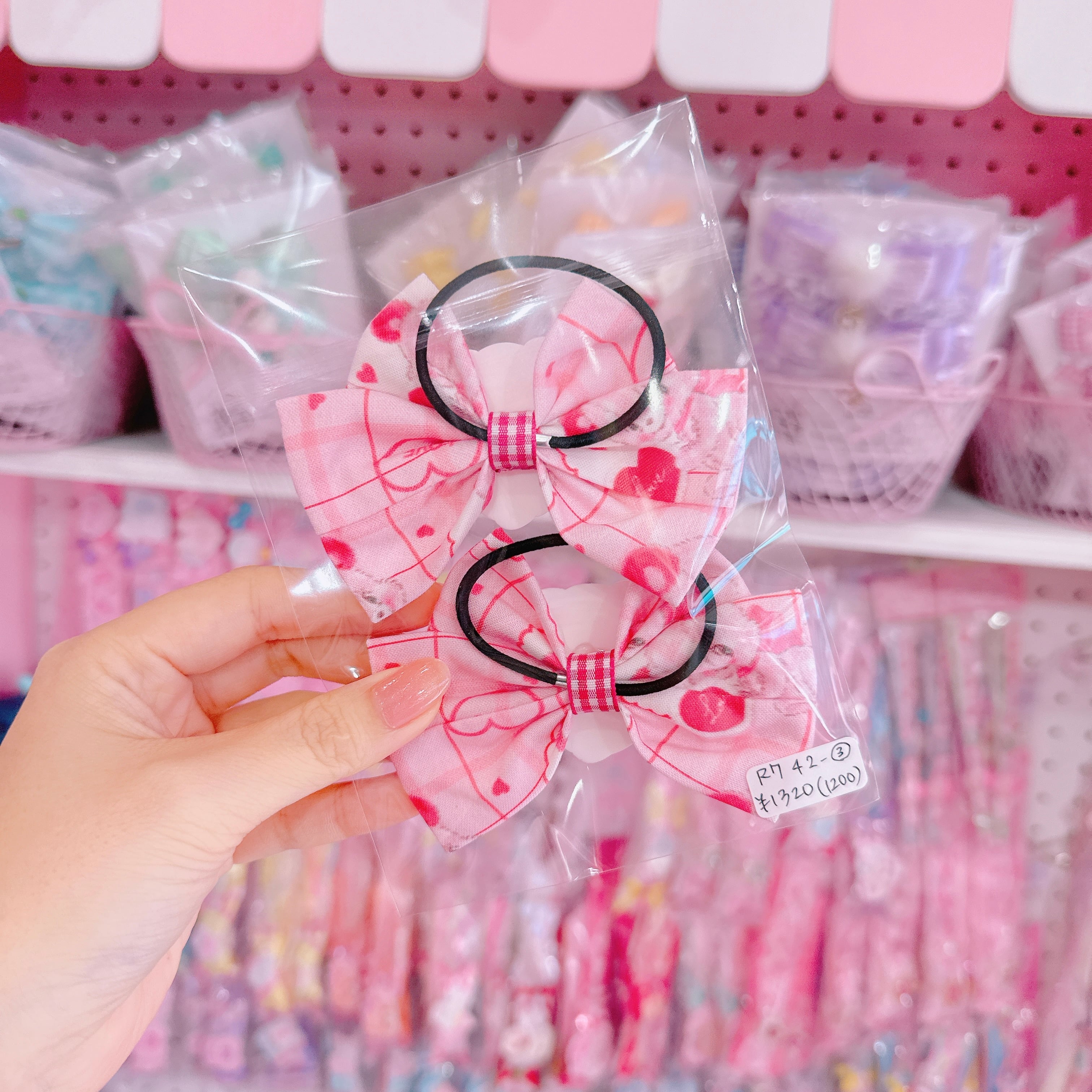 【R7】42-3布リボンツインヘアゴム