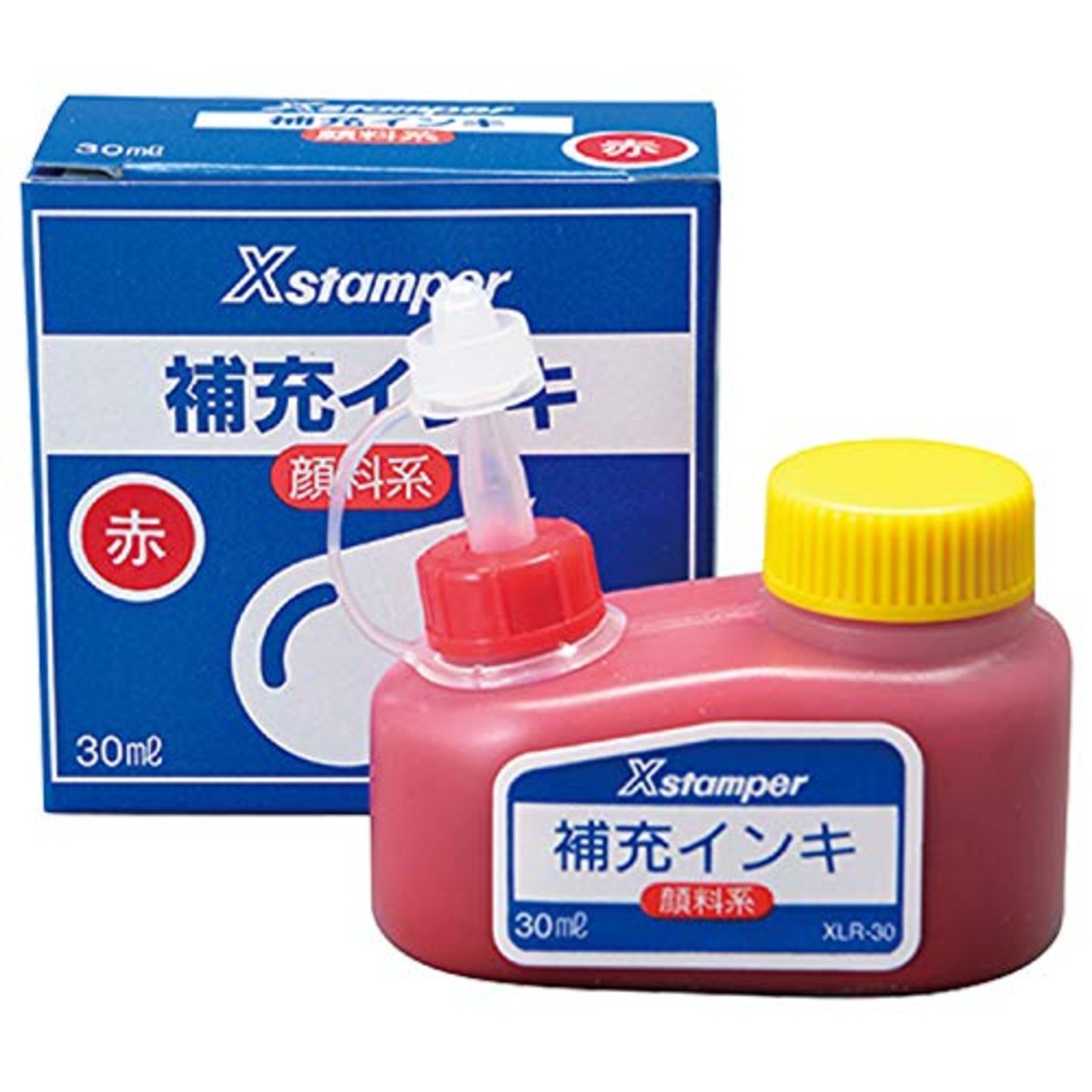 シャチハタ Xスタンパー 補充インク 顔料系 XLR-30 30ml 赤