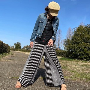ストライプ巻きパンツ