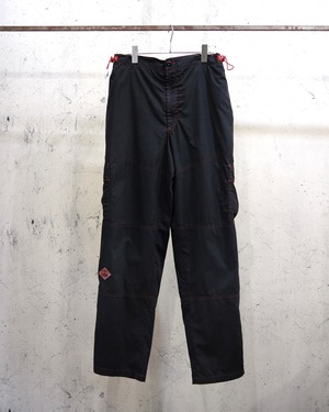 red stitch poly cargo pants