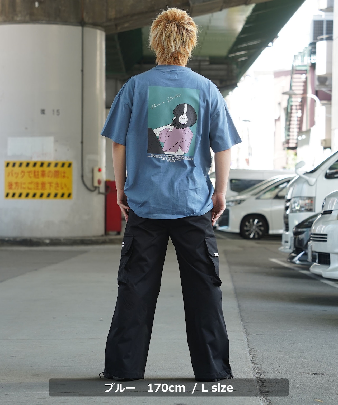 ◆ロゴ刺繍 イラストガール Tシャツ◆ef-s1237042e