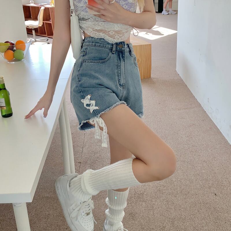 ショーツ レディースサマー薄手ハイウェストウェストルーズAラインパンツ 大人ガーリー スウィート キュート カジュアル 夏物 ブルマー 試着室62128214303