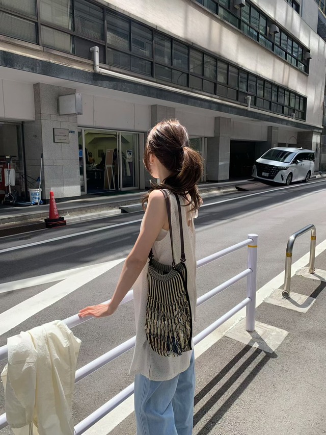 (予約) mellounge  / Printed layered one-piece  2color