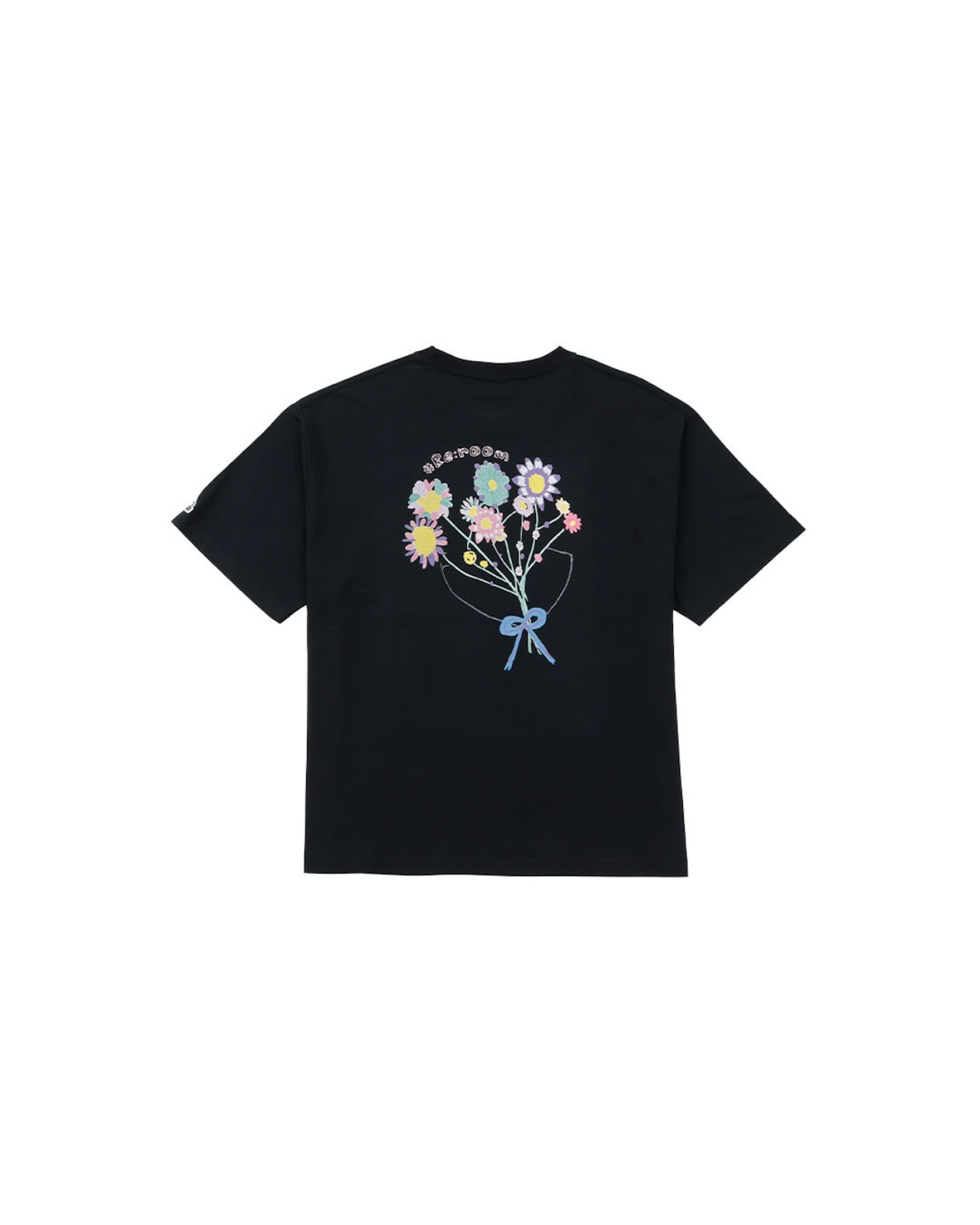 【#Re:room】HAND DRAWN BOUQUET PRINT T-SHIRTS［REC910］