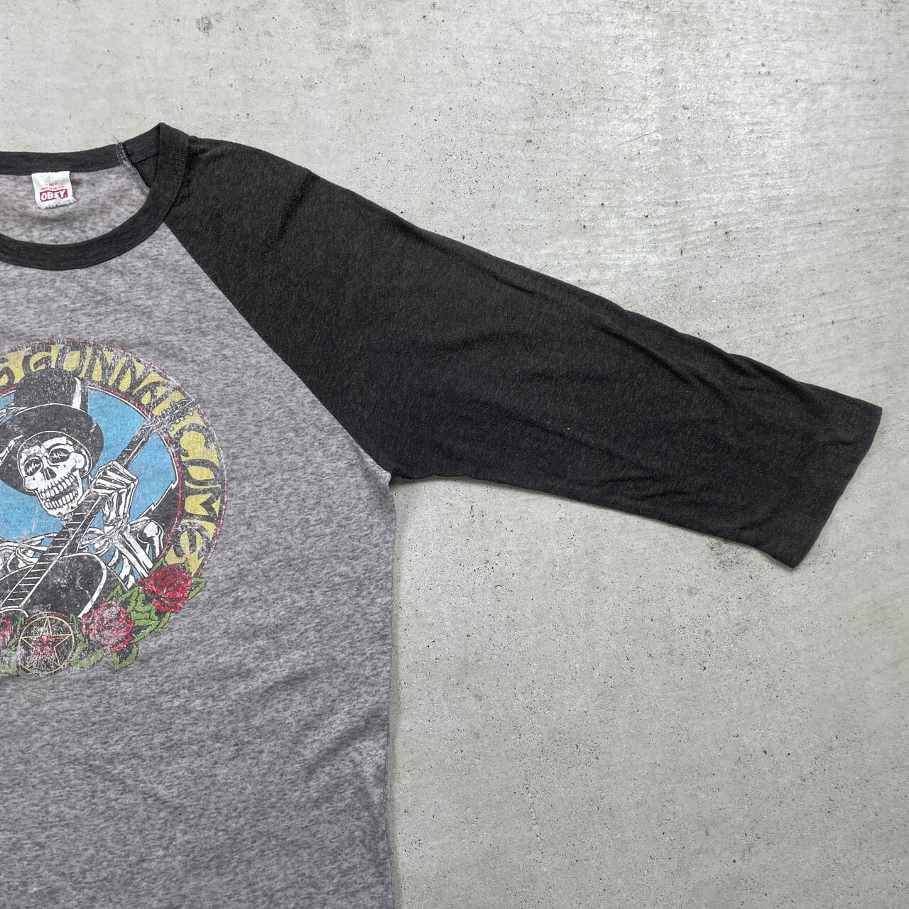 OBEY オベイ ラグランTシャツ ガイコツ ロングTシャツ ロンT メンズM 