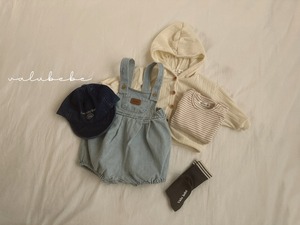 【valu bebe】パンプキンデニムサロペスーツ ライトデニム 70~80cm 24101411