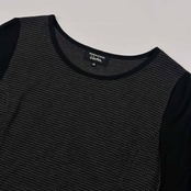 SONIA RYKIEL collection ソニアリキエル 千鳥格子 両袖シアー風 長袖Tシャツ カットソー 38 /ブラック×グレー/オンワード樫山