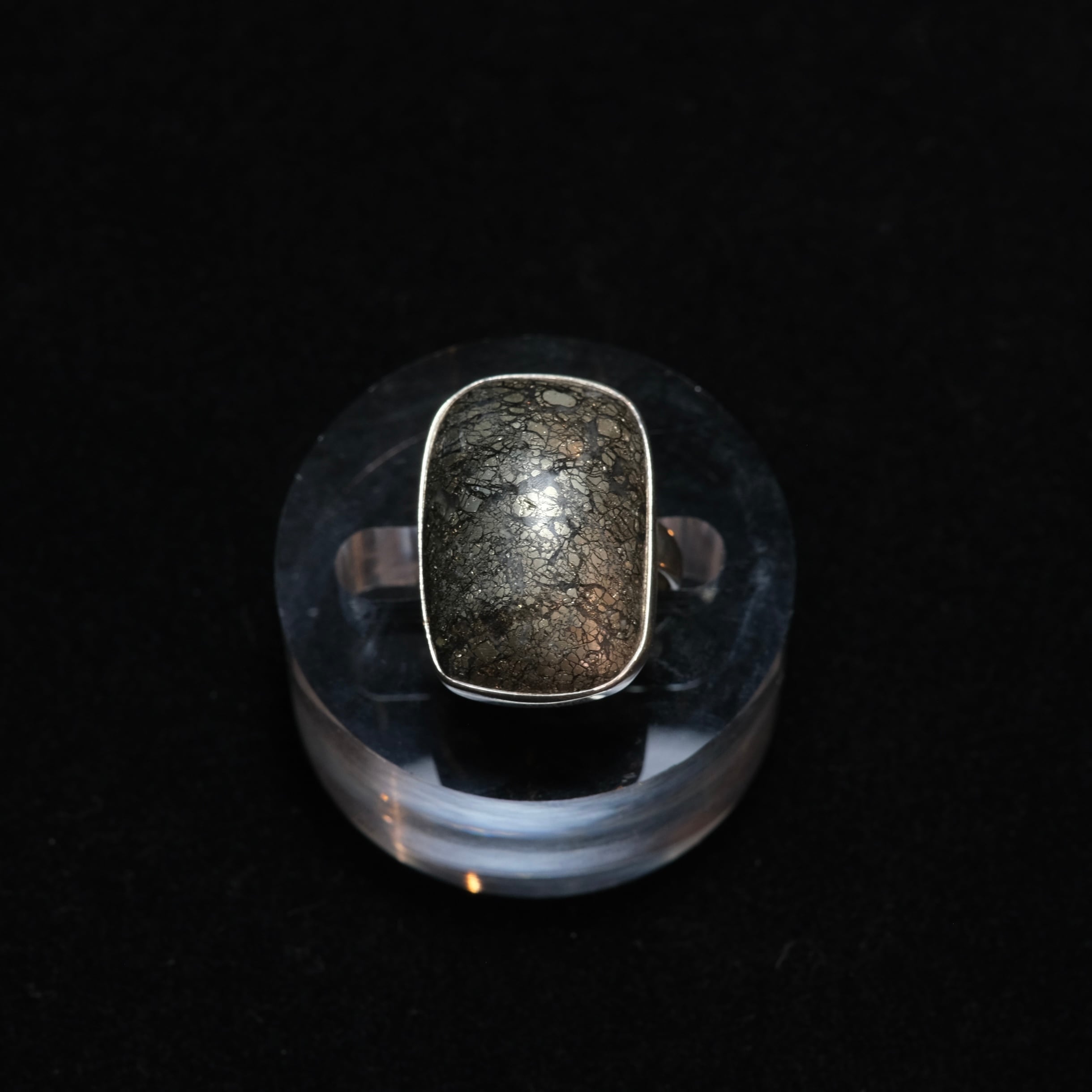 Mexican Jewelry/Made in Taxco/Silver950 パイライトインクォーツリング