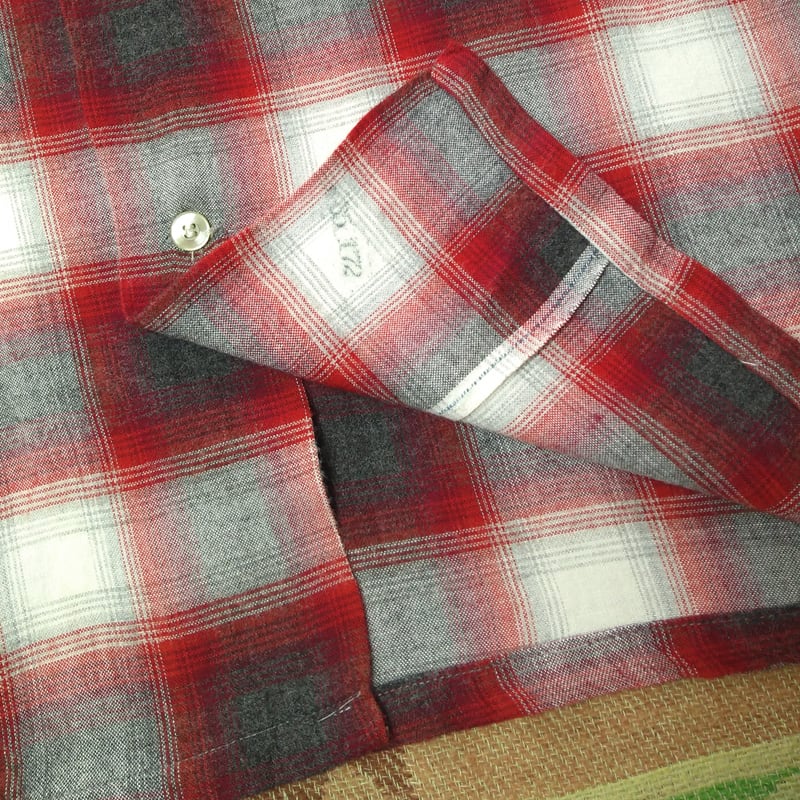 60s GOLDEN BRENT Ombre Shadow Plaid Rayon Flannel Shirt (L 60s GOLDEN BRENT Ombre Shadow Plaid Rayon Flannel Shirt (L