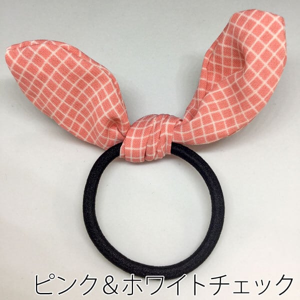 No.21リボンヘアゴム☆ハンドメイド☆サイドホワイトウール☆ピンク系 No.21リボンヘアゴム☆ハンドメイド☆サイドホワイトウール
