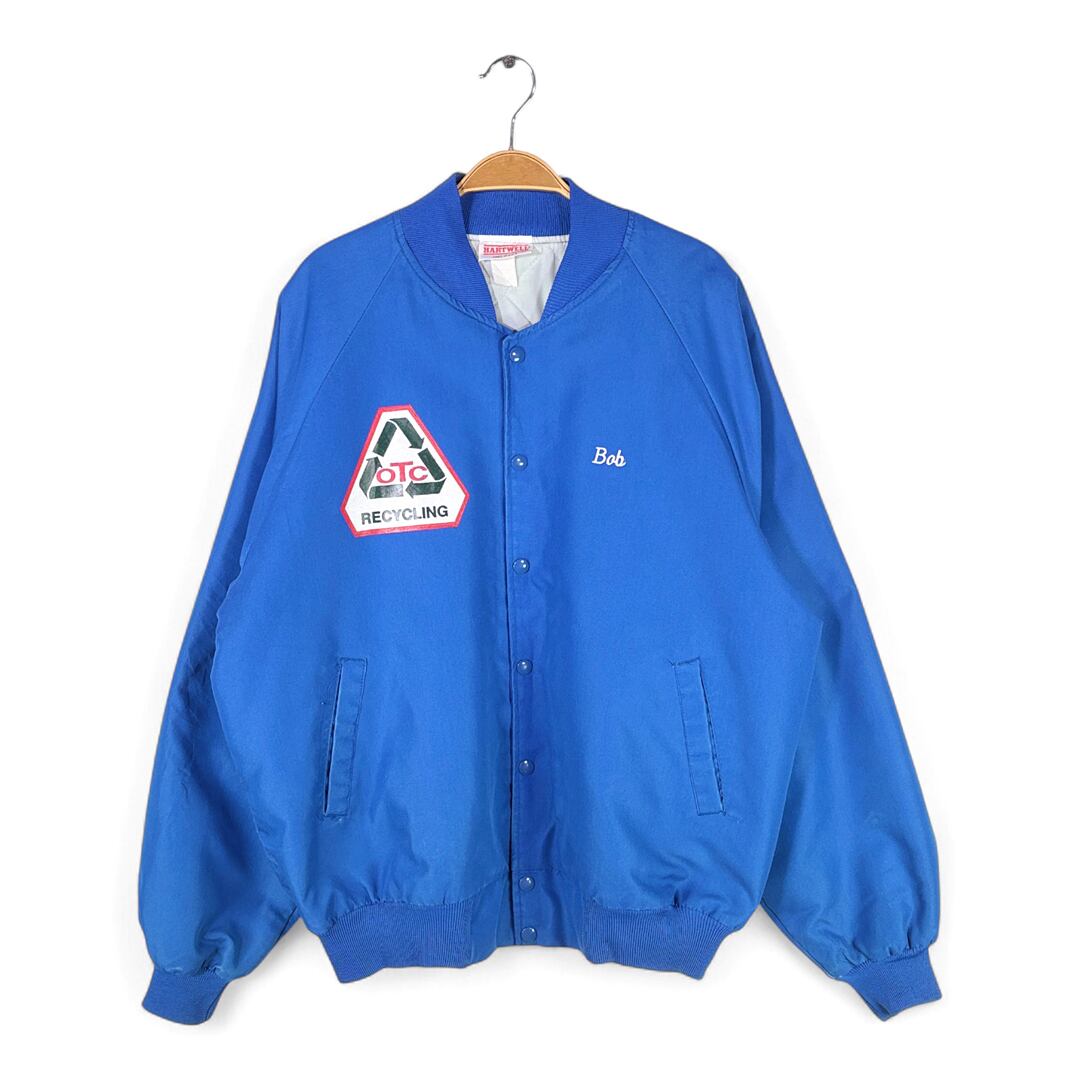 80s希少【USA製】side ワークジャケット グリーン 企業刺繍 店でSOLDOUT～～40'S 50'S （S～Mサイズ） 刺繍いり 深緑