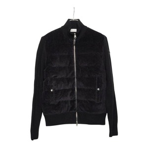 モンクレール TRICOT CARDIGAN コーデュロイ ニット カーディガン ジャケット サイズL ブラック コットン ポリエステル ポリウレタン ウール ナイロン ダウン フェザー メンズ MONCLER 【中古】