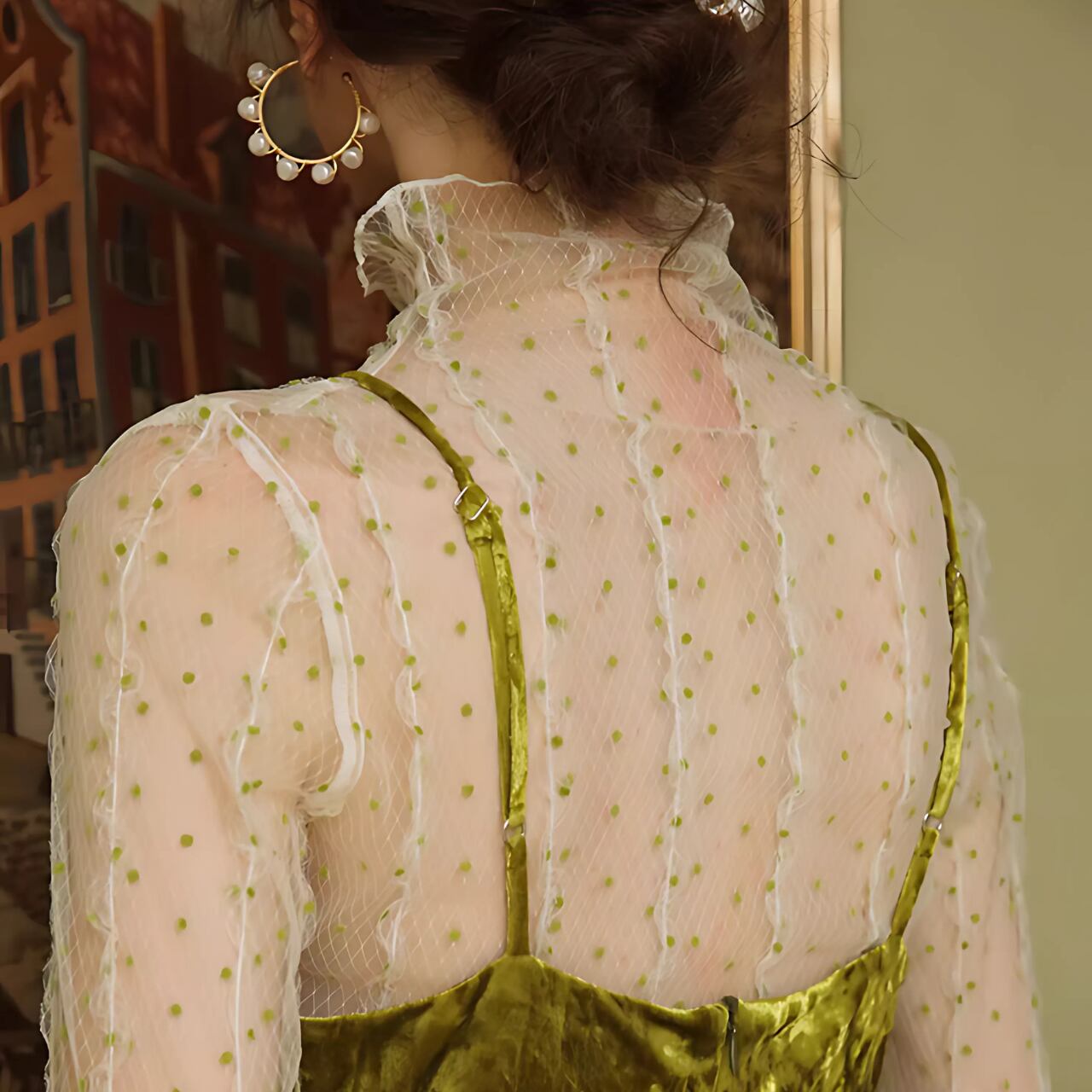 Sheer Dot Turtle Top F0070