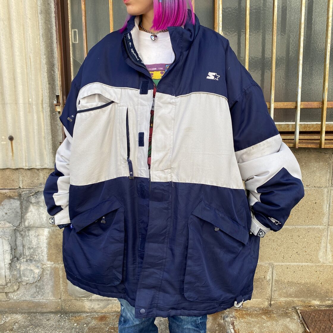 ビッグサイズ STARTER スターター ダウンジャケット メンズ2XL 古着 