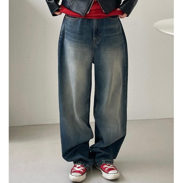 [NYEONG CLOSET] Point denim wide pant  正規品 韓国ブランド 韓国通販 韓国代行 韓国ファッション パンツ デニム
