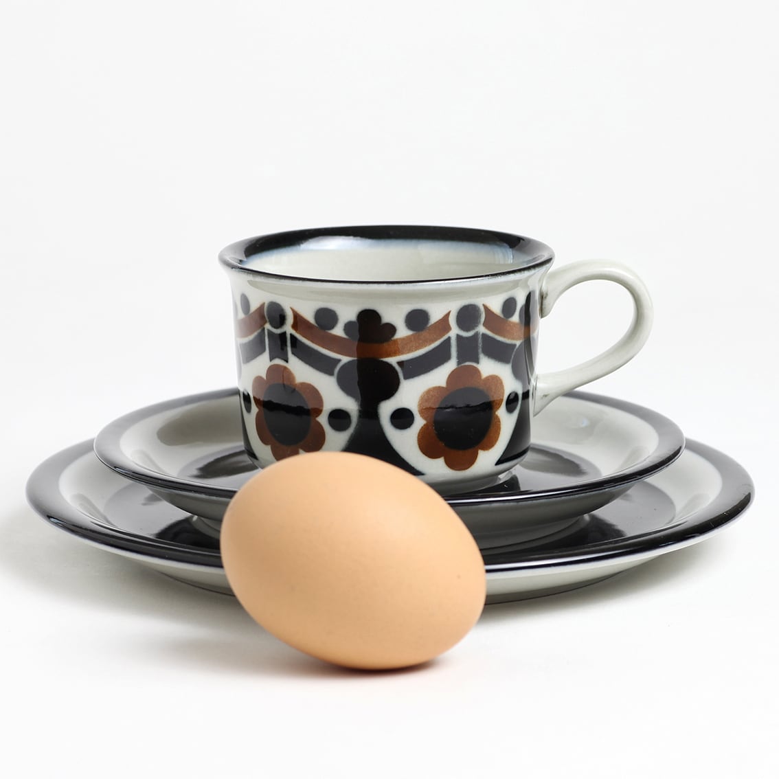 ARABIA アラビア Riikka リーッカ 茶 カップ＆ソーサー、プレート3点