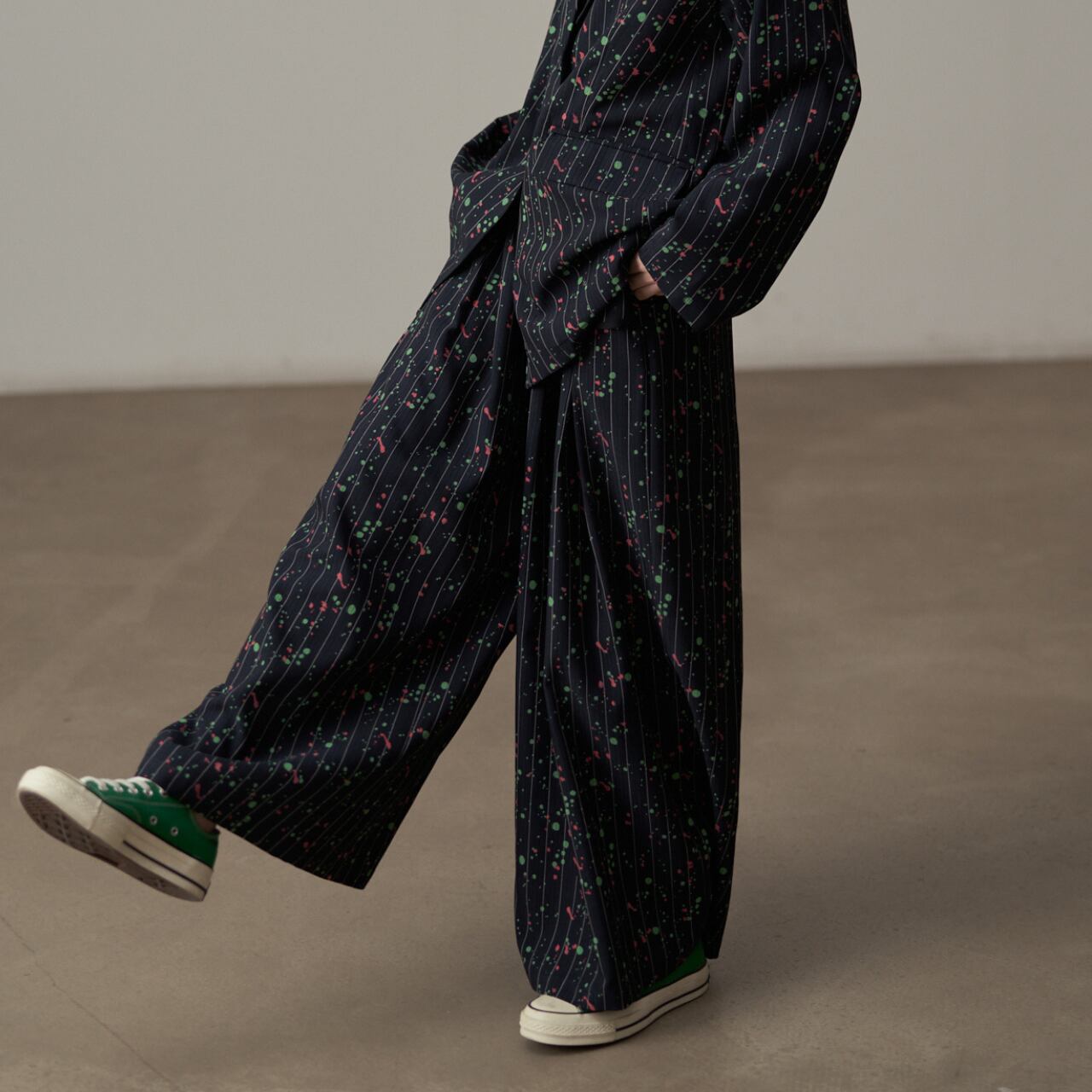 Splash ink print pants S589