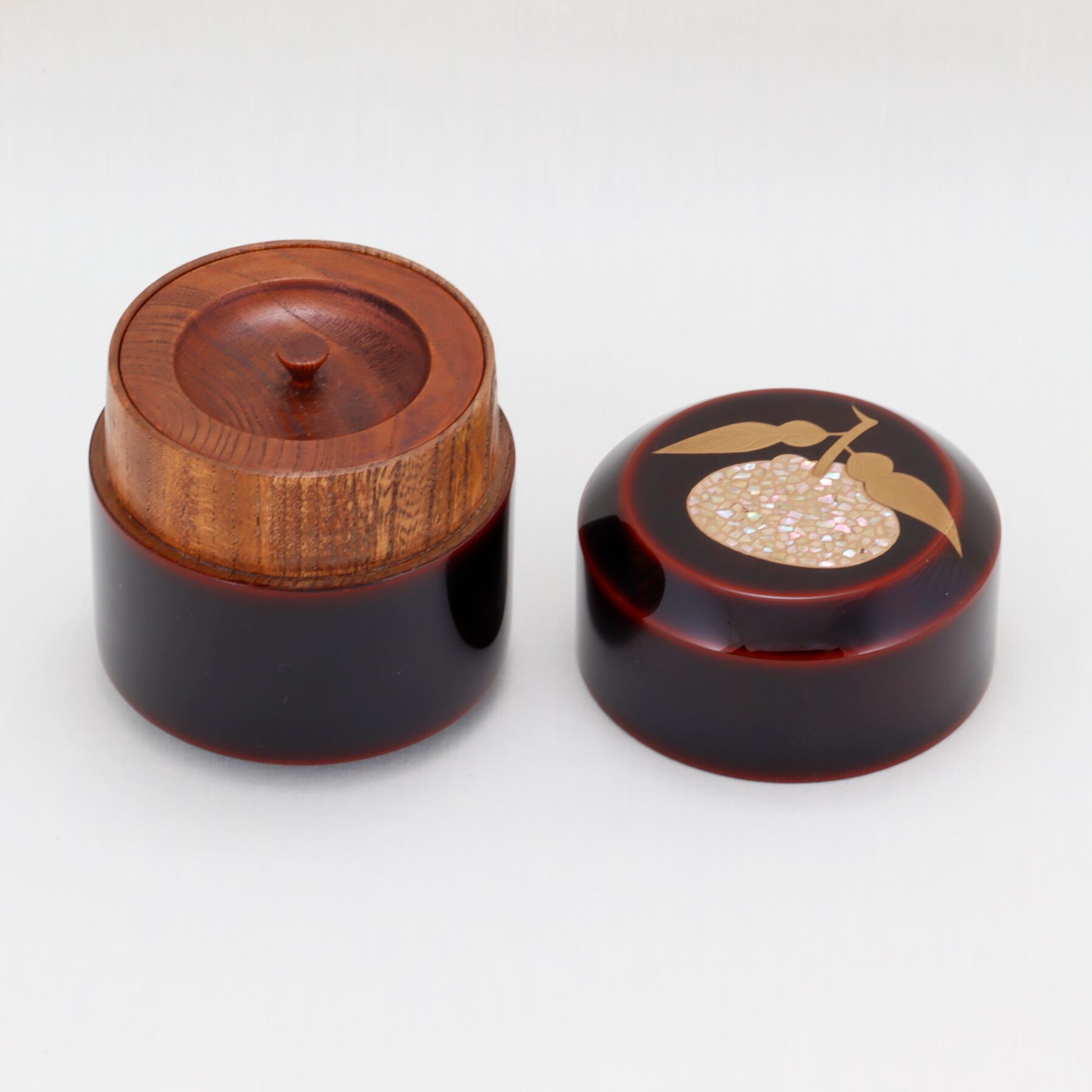 216 輪島塗 茶筒／溜塗／柚子 | 輪島塗 加藤漆器店 公式オンラインショップ