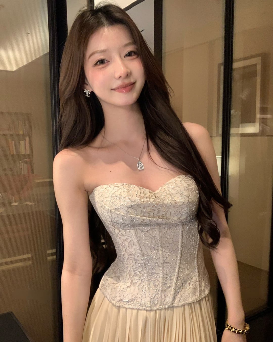 レースアップコルセットトップス l5299