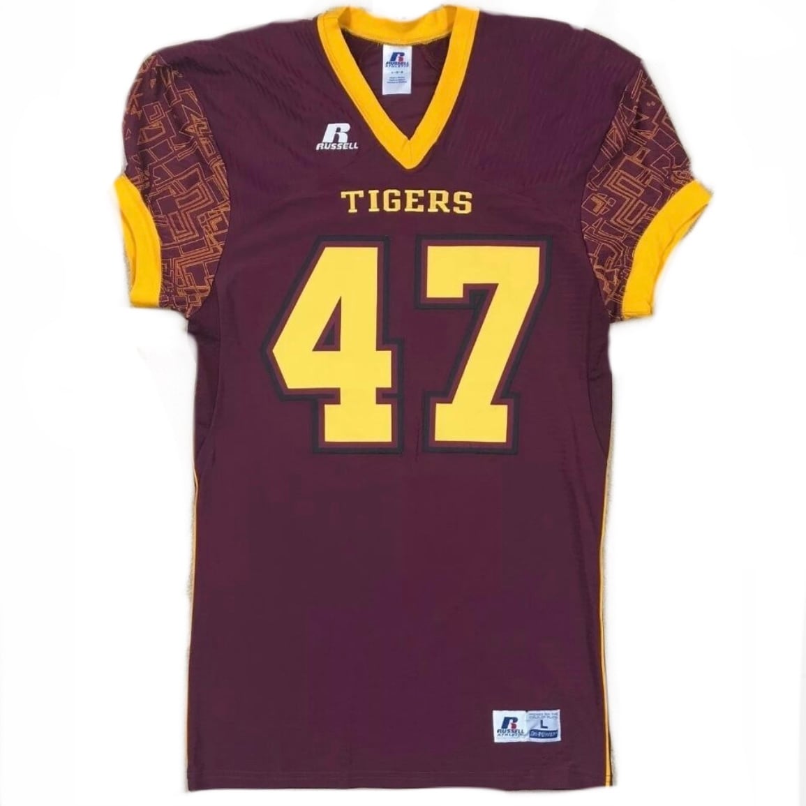 RUSSELL TIGERS アメフト ジャージ/メッシュ #47 エンジ Lサイズ