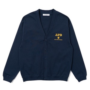 ALPSDR TULIP LOGO SWEAT CARDIGAN / NAVY
