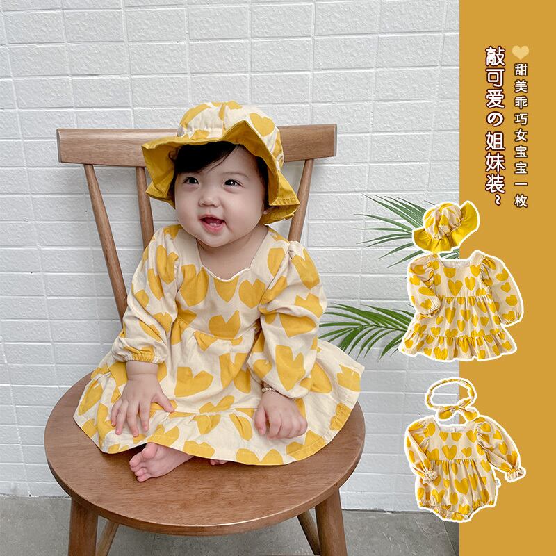 オータムプリントワンピースロンパース オールインワン 秋物 超面白いベビーショップ29101355017