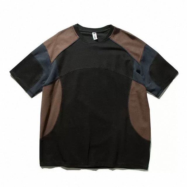 Patchwork Raglan Sleeve Oversized T-shirt ◇2color H0704