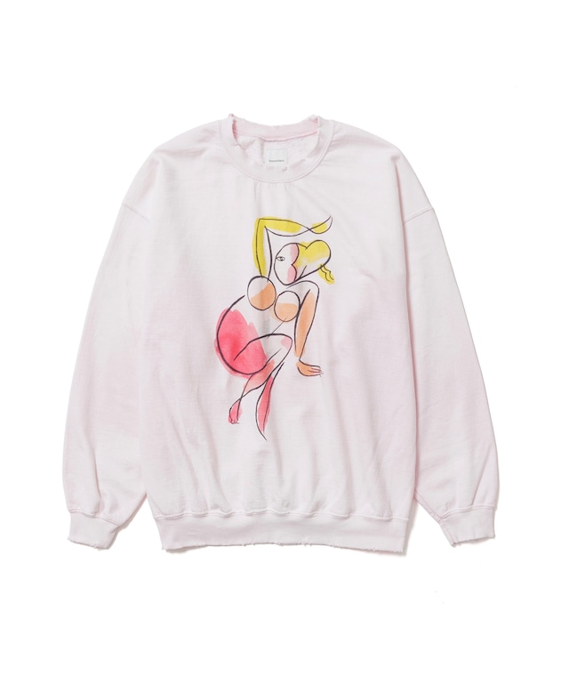 Sasquatchfabrix./24SS-CSL-001 “PINUP GIRL”SAVEGE SWEATSHIRT(L.PINK)