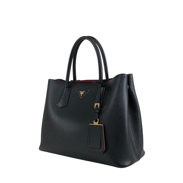 PRADA プラダ ハンドバッグ ブラック トライアングルロゴ レザー vintage ヴィンテージ オールド n54bxv