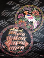 帆船＆鳥日本刺繍名古屋帯 Nagoya obi sash (Japanese embroidery satlboat)　　