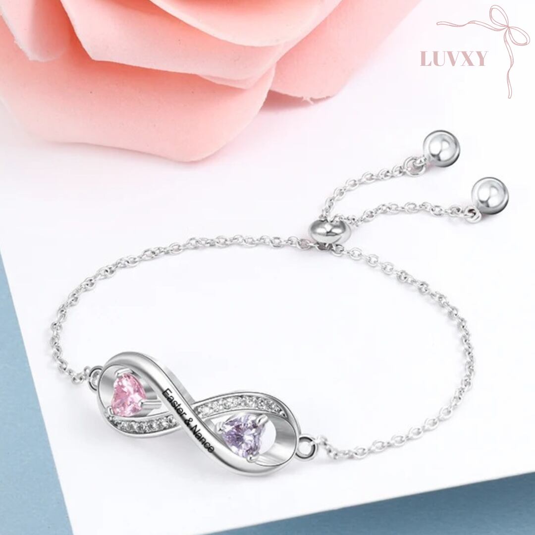 永遠を結ぶ光~ダブルネーム&インフィニティブレスレット♥LB020