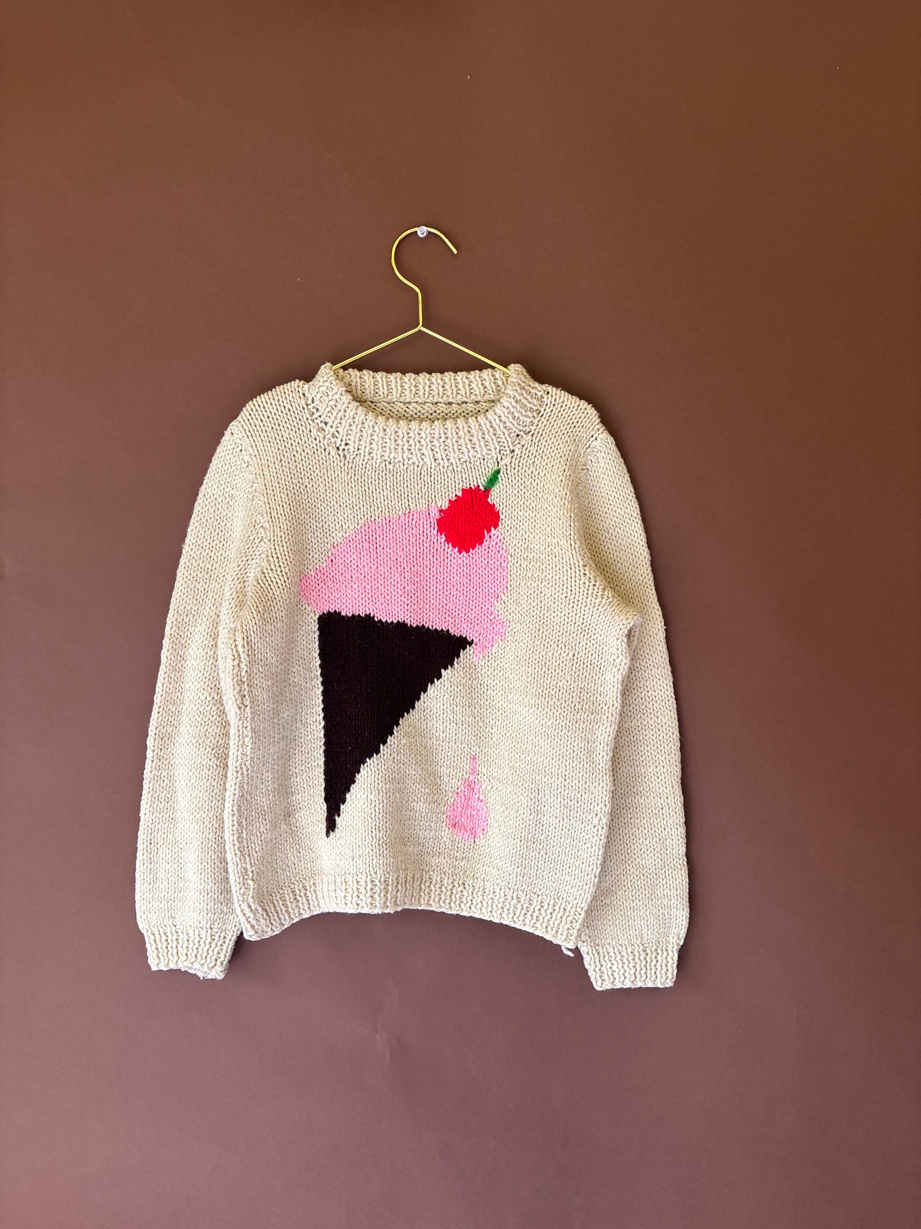 【KIDS vintage】 icecream sweater. about 5-6y