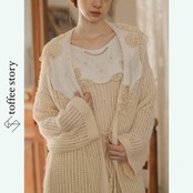 アンティークレースのロングカーディガン：芸術的な美しさと暖かさを一つに Y0168