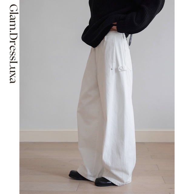 Wide Cotton Cargo Pants/3color_P434