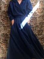 80s Denim Wrap Maxi Dress